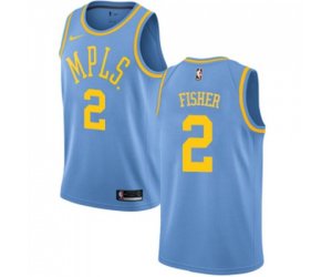Los Angeles Lakers #2 Derek Fisher Swingman Blue Hardwood Classics NBA Jersey