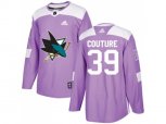 Adidas San Jose Sharks #39 Logan Couture Purple Authentic Fights Cancer Stitched NHL Jersey