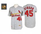 1967 St. Louis Cardinals #45 Bob Gibson Authentic Grey Throwback Baseball Jersey