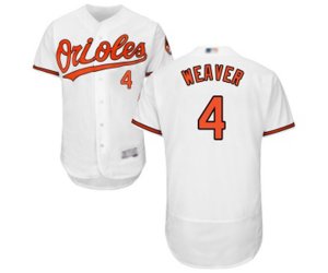 Baltimore Orioles #4 Earl Weaver White Home Flex Base Authentic Collection Baseball Jersey