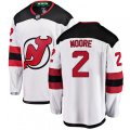New Jersey Devils #2 John Moore Fanatics Branded White Away Breakaway NHL Jersey