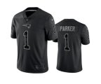 New England Patriots #1 DeVante Parker Black Reflective Limited Stitched Football Jersey