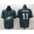 Philadelphia Eagles #11 A. J. Brown Green Team Big Logo Limited Stitched Jersey