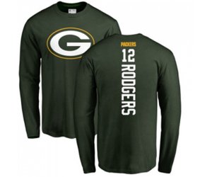 Green Bay Packers #12 Aaron Rodgers Green Backer Long Sleeve T-Shirt