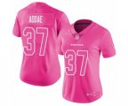 Women Houston Texans #37 Jahleel Addae Limited Pink Rush Fashion Football Jersey