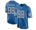 Detroit Lions #98 Damon Harrison Game Blue Team Color Football Jersey