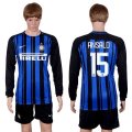 2017-18 Inter Milan 15 ANSALD Home Long Sleeve Soccer Jersey