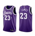 Los Angeles Lakers #23 LeBron James Purple 2021-22 City Edition Stitched Jersey