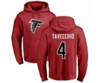 Atlanta Falcons #4 Giorgio Tavecchio Red Name & Number Logo Pullover Hoodie
