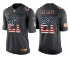 Dallas Cowboys #21 Ezekiel Elliott Limited Black USA Flag Salute To Service Football Jersey