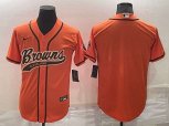 Cleveland Browns Blank Orange Stitched MLB Cool Base Nike Baseball Jersey