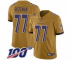 Baltimore Ravens #77 Bradley Bozeman Limited Gold Inverted Legend 100th Season Football Jersey