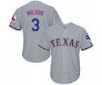 Texas Rangers #3 Russell Wilson Replica Grey Road Cool Base MLB Jersey