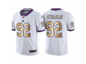 New York Giants #92 Michael Strahan White Gold Limited Special Color Rush Jersey