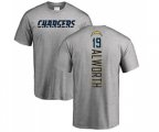 Los Angeles Chargers #19 Lance Alworth Ash Backer T-Shirt