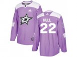 Dallas Stars #22 Brett Hull Purple Authentic Fights Cancer Stitched NHL Jersey