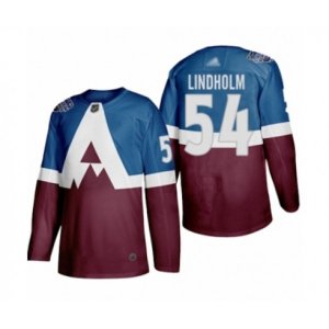Colorado Avalanche #54 Anton Lindholm Authentic Burgundy Blue 2020 Stadium Series Hockey Jersey