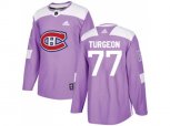 Montreal Canadiens #77 Pierre Turgeon Purple Authentic Fights Cancer Stitched NHL Jersey