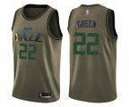 Utah Jazz #22 Jeff Green Swingman Green Salute to Service Basketball Jersey