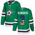 Dallas Stars #3 John Klingberg Authentic Green USA Flag Fashion NHL Jersey