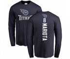 Tennessee Titans #8 Marcus Mariota Navy Blue Backer Long Sleeve T-Shirt