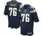 Los Angeles Chargers #76 Russell Okung Game Navy Blue Team Color Football Jersey