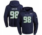 Seattle Seahawks #98 Rasheem Green Navy Blue Name & Number Pullover Hoodie