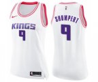 Women's Sacramento Kings #9 Iman Shumpert Swingman White Pink Fashion Basketball Jersey