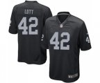 Oakland Raiders #42 Ronnie Lott Game Black Team Color Football Jersey