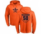 Houston Astros #50 J.R. Richard Orange RBI Pullover Hoodie