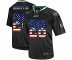 New York Jets #28 Curtis Martin Elite Black USA Flag Fashion Football Jersey