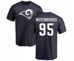 Los Angeles Rams #95 Ethan Westbrooks Navy Blue Name & Number Logo T-Shirt