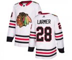 Chicago Blackhawks #28 Steve Larmer Authentic White Away NHL Jersey