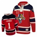 Florida Panthers #1 Roberto Luongo Premier Red Sawyer Hooded Sweatshirt NHL Jersey