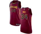 Cleveland Cavaliers #34 Tyrone Hill Authentic Maroon Road Basketball Jersey - Icon Edition