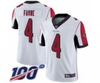 Atlanta Falcons #4 Brett Favre White Vapor Untouchable Limited Player 100th Season Football Jersey