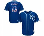 Kansas City Royals #13 Salvador Perez Replica Royal Blue USA Flag Fashion Baseball Jersey