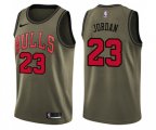 Nike Chicago Bulls #23 Michael Jordan Swingman Green Salute to Service NBA Jersey
