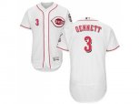Cincinnati Reds #3 Scooter Gennett White Flexbase Authentic Collection Stitched MLB Jersey