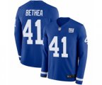 New York Giants #41 Antoine Bethea Limited Royal Blue Therma Long Sleeve Football Jersey