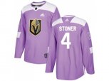 Vegas Golden Knights #4 Clayton Stoner Purple Authentic Fights Cancer Stitched NHL Jersey
