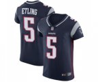 New England Patriots #5 Danny Etling Navy Blue Team Color Vapor Untouchable Elite Player Football Jersey