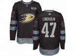 Anaheim Ducks #47 Hampus Lindholm Black 1917-2017 100th Anniversary Stitched NHL Jersey