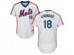 New York Mets #18 Travis d'Arnaud White Royal Flexbase Authentic Collection MLB Jersey