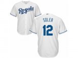 Kansas City Royals #12 Jorge Soler Replica White Home Cool Base MLB Jersey
