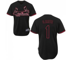 St. Louis Cardinals #1 Ozzie Smith Replica Black Fashion Baseball Jersey
