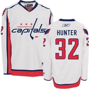Washington Capitals #32 Dale Hunter Authentic White Away NHL Jersey