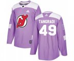New Jersey Devils #49 Eric Tangradi Authentic Purple Fights Cancer Practice Hockey Jersey