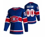 Montreal Canadiens Custom Blue 2020-21 Reverse Retro Alternate Hockey Jersey