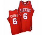 Philadelphia 76ers #6 Julius Erving Swingman Red Throwback Basketball Jersey